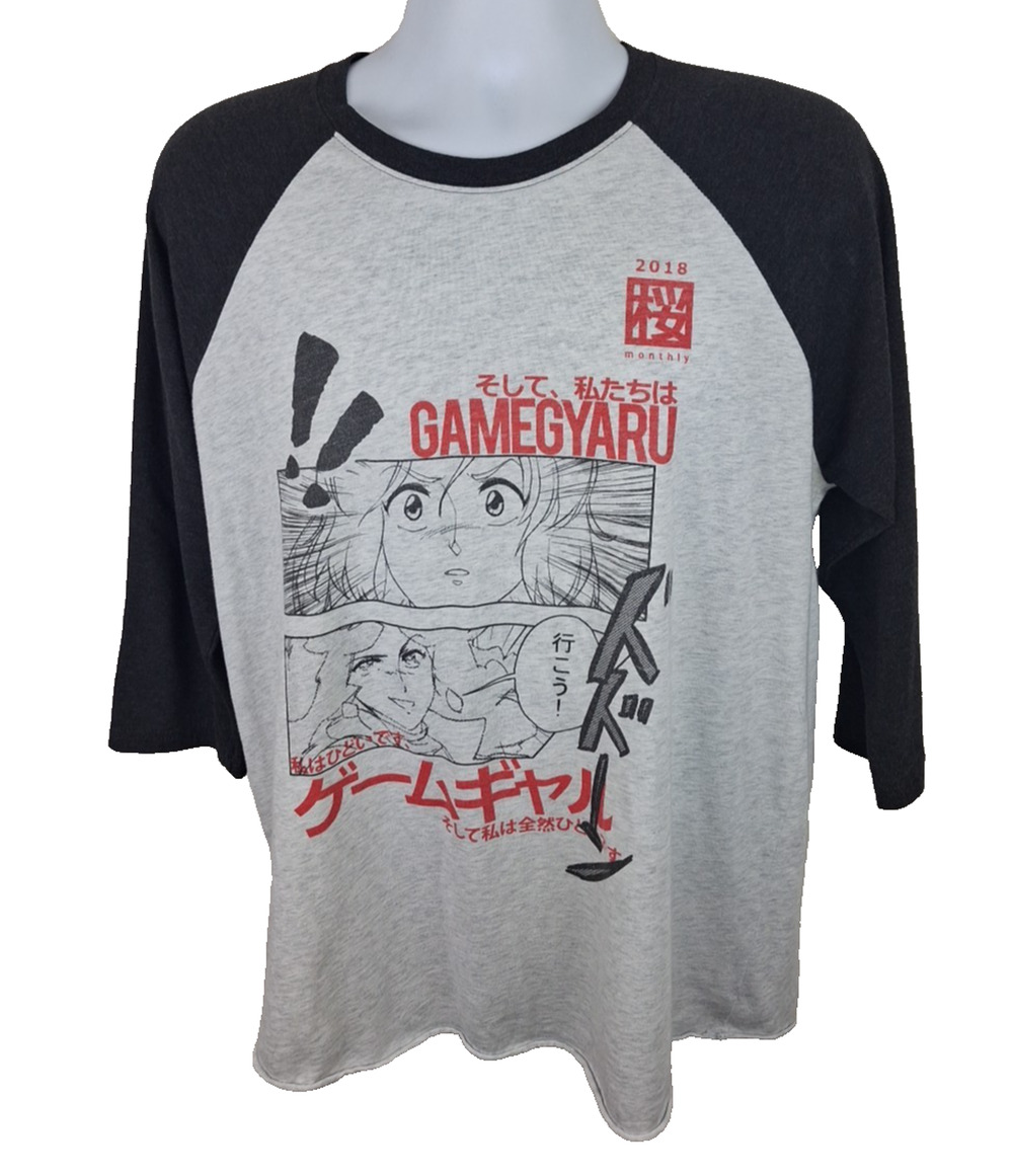 Game Gyaru Japan Streetwear Large Manga Anime Graphic T-Shirt Japanese Harajuku